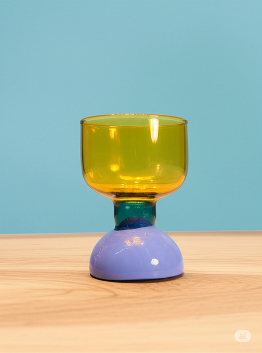 Amber & Lilac Pedestal Glass